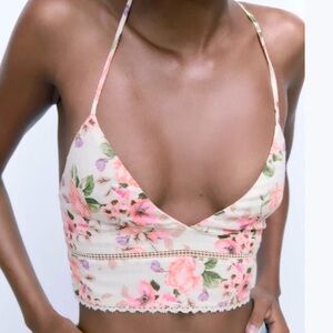 ZARA Floral Crop Top